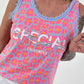 Leo Tanktop with Rhinestone Details - light blue multi-coloured