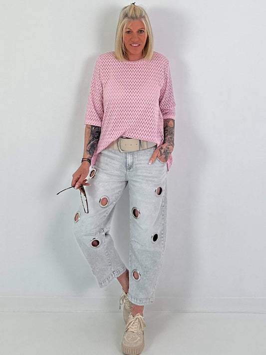 T-Shirt mit halben Arm - rosa