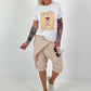 T-Shirt with Espresso Print - white