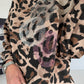 Sweater im Allover-Leo-Print mit Strass- und Glitzer Smileys - beige-mehrfarbig