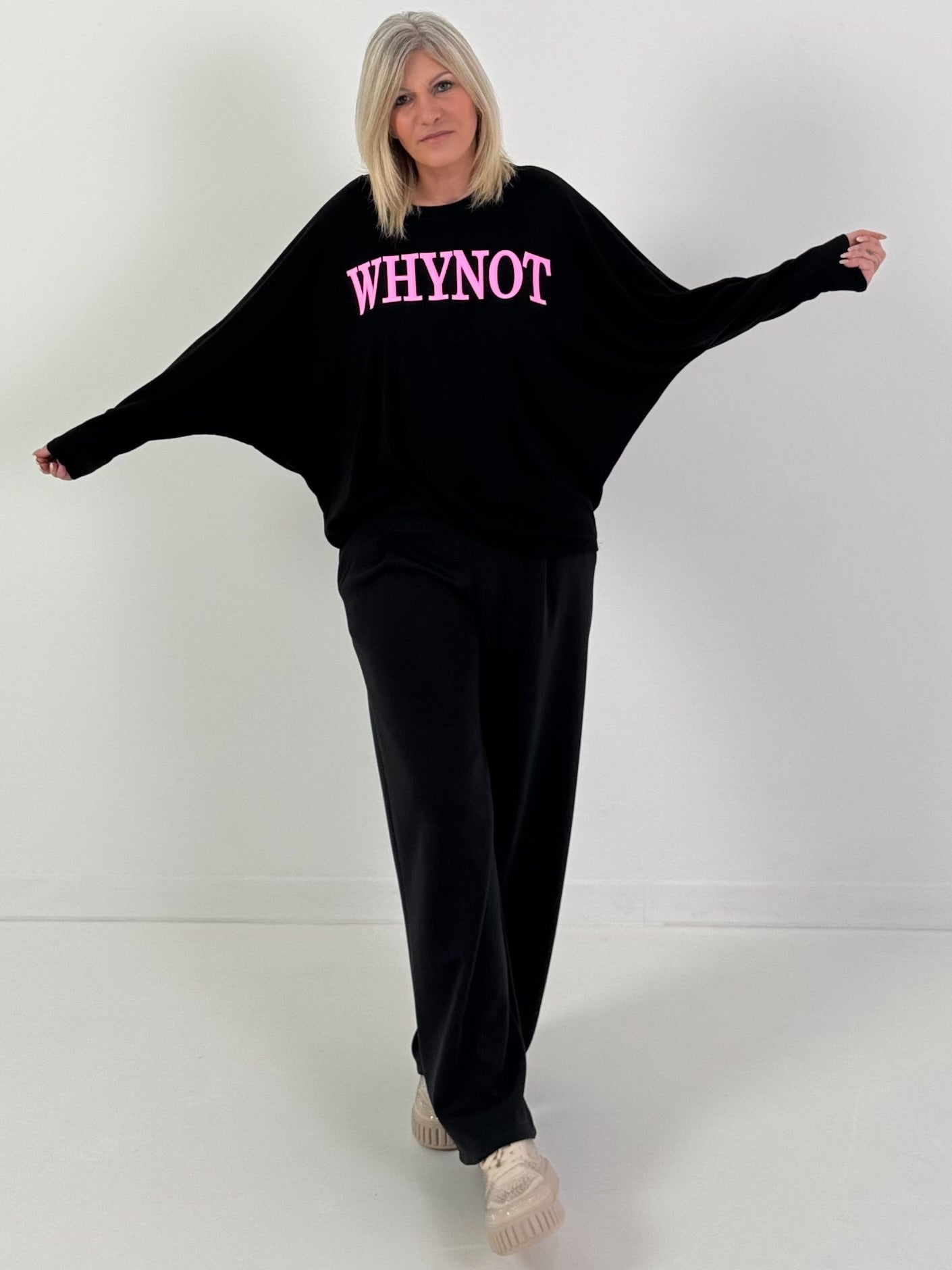 Sweatshirt Modell "Why Not" - schwarz