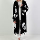 Oversized Strickmantel mit Kapuze Modell "Skull" - schwarz-weiss ( lieferbar ab ca. 13.12.25)