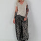 Ripp T-Shirt mit V-Neck -  beige