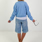Bomber jacket with gathered sleeves - light blue
