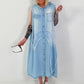 Hooded denim dress - light blue