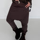 Baggy Hose mit Patten - mokka