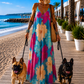 Ibiza Sommerkleid - türkis - mehrfarbig