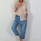 Bluse mit Pailletten und Häkel Details - beige