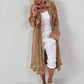 Jeansmantel mit floralem Netzeinsatz - camel ( lieferbar ab 26.05.26)