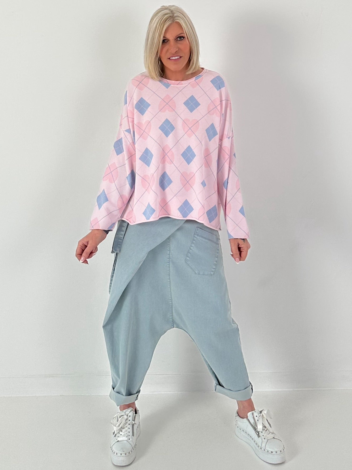 Sweater diamond/heart - pink