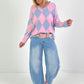 Sweater im Rautenmuster - candy-hellblau