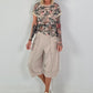 Camouflage Shirt with Lace Inserts - taupe multi-colored