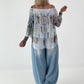 Tunika mit Print - hellblau - mehrfarbig