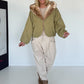 Bomberjacke mit Fake Fur Einsatz - khaki-mehrfarbig