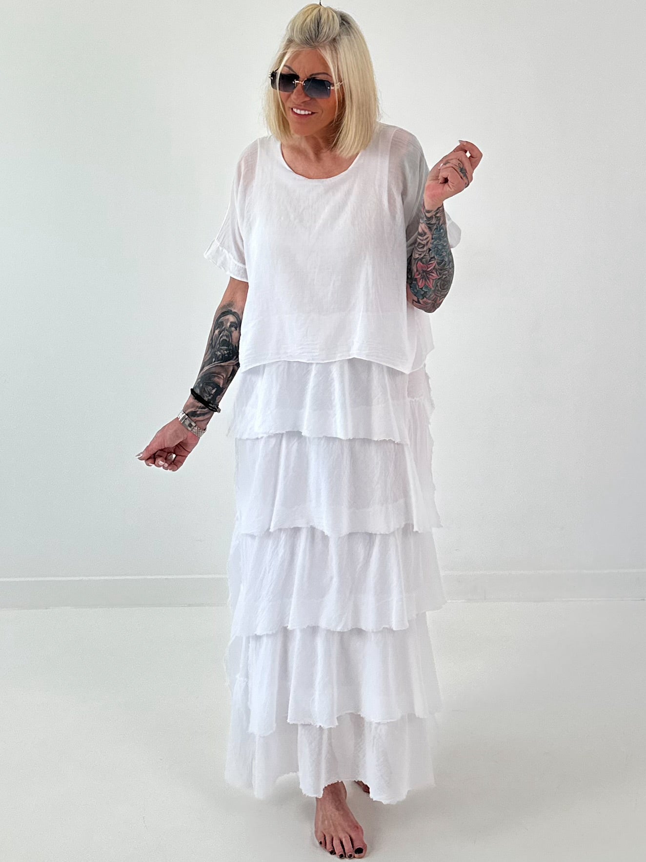 Kleid im Lagenlook - weiss