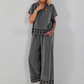 Ausgefallener Zweiteiler mit aufwendigen Cut Out Details - anthrazit