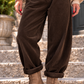 Cordhose mit großen Taschen und Gürtel - mokka ( lieferbar ab ca. 03.11.26)