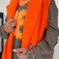 Bouclé lang vest - neonoranje