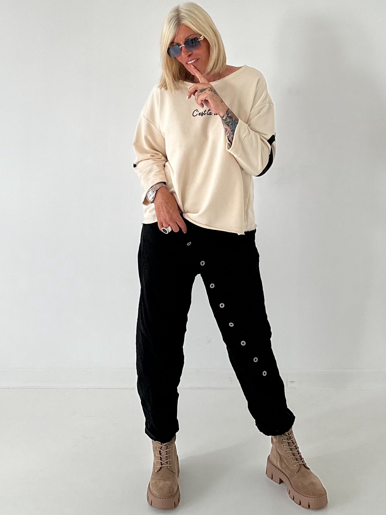 Sweater Cèst la vie - creme