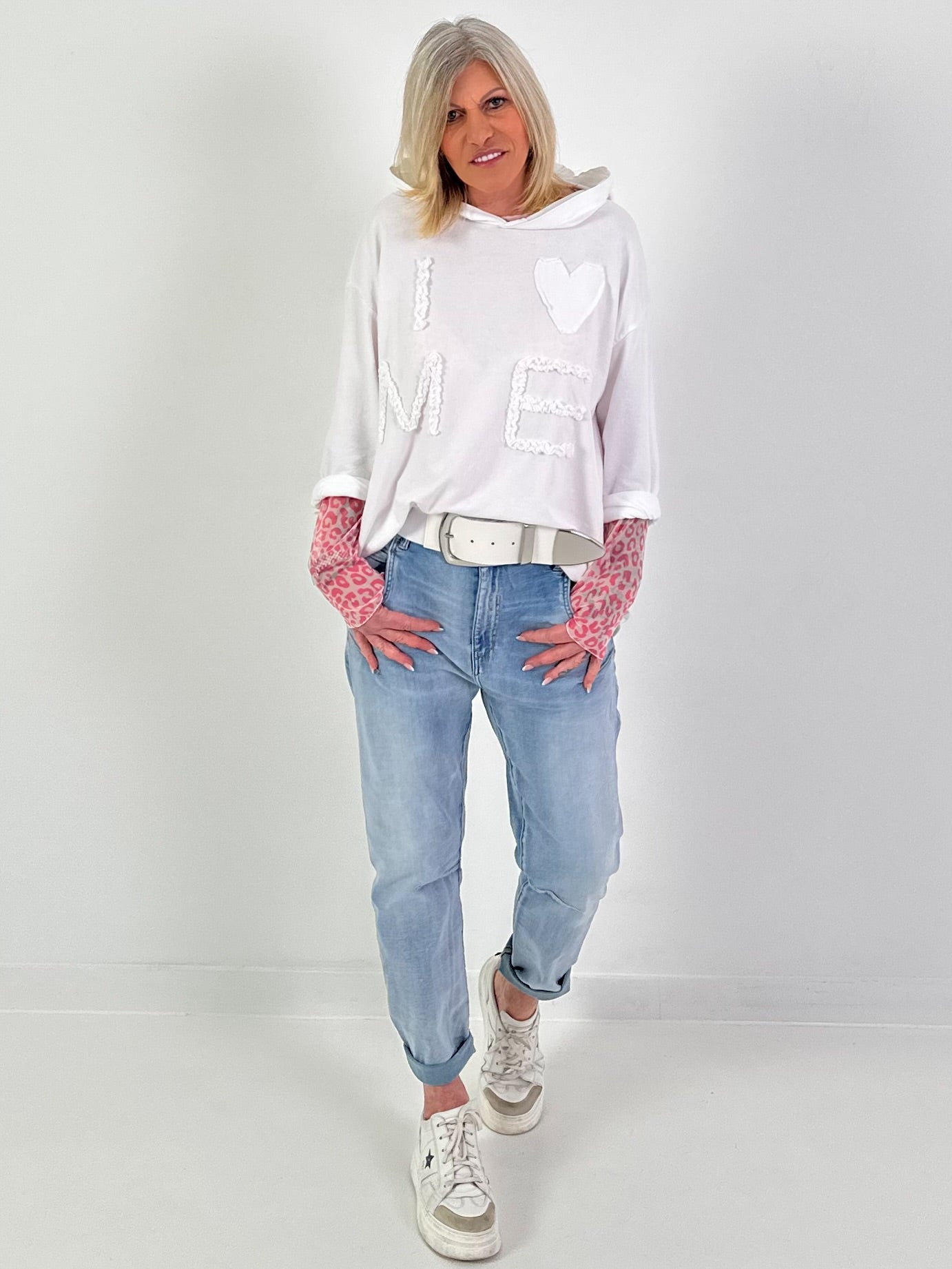 Hoodie I LOVE ME - weiss