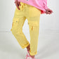 Broek met cargozakken - geel