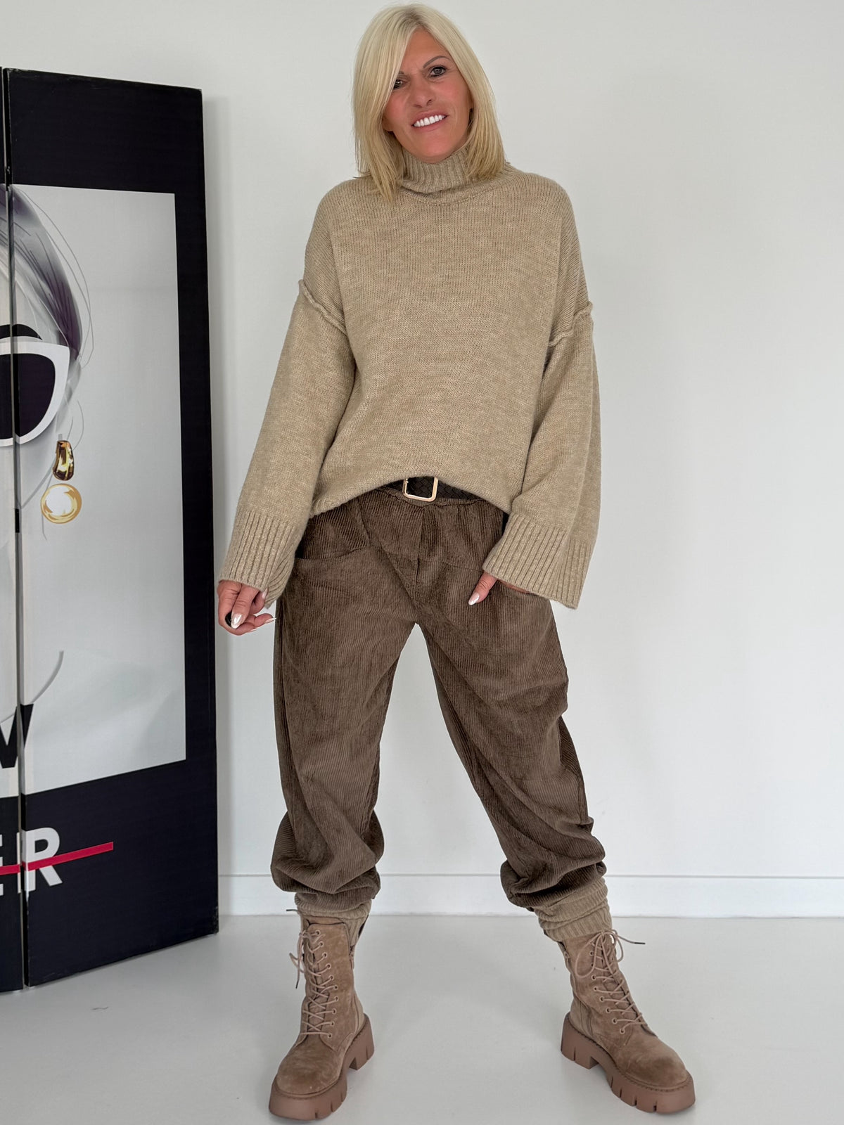 Knusse trui - beige