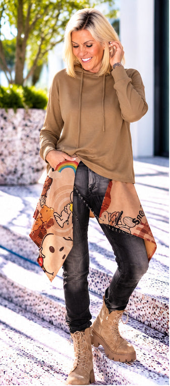 Waist Wrap in Wildlederoptik Coffee Is My Therapy - beige-mehrfarbig