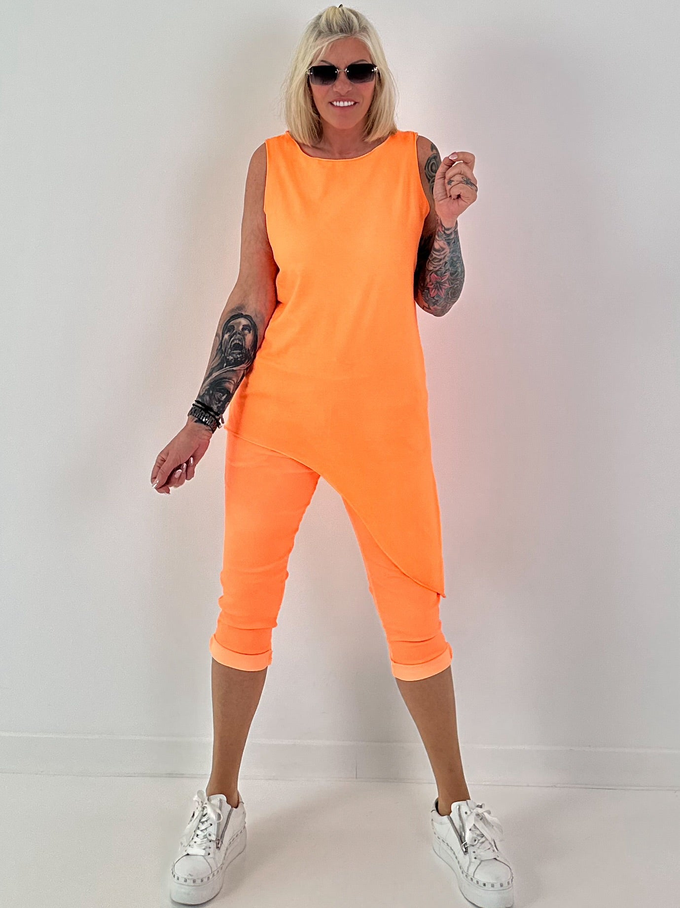 Long Top asymmetrisch - neonorange