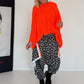 Pullover mit Stulpenärmeln und Zopfmuster - neonorange