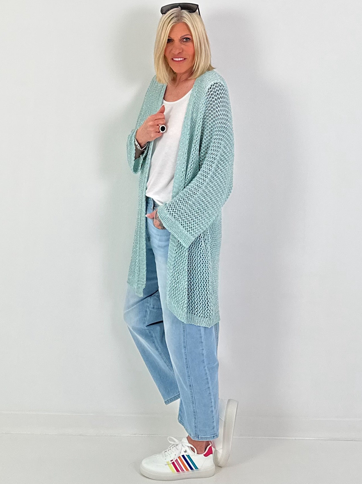 Häkeljacke mit Lurex - watergeen