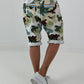 Short baggy shorts with overlap - beige