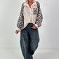 Bluse mit Leo Ärmeln - beige