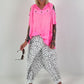 Leinen Shirt mit Ösen und Schulter Cut-Outs - neonpink