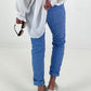 Light blue jeans with denim and sequin details