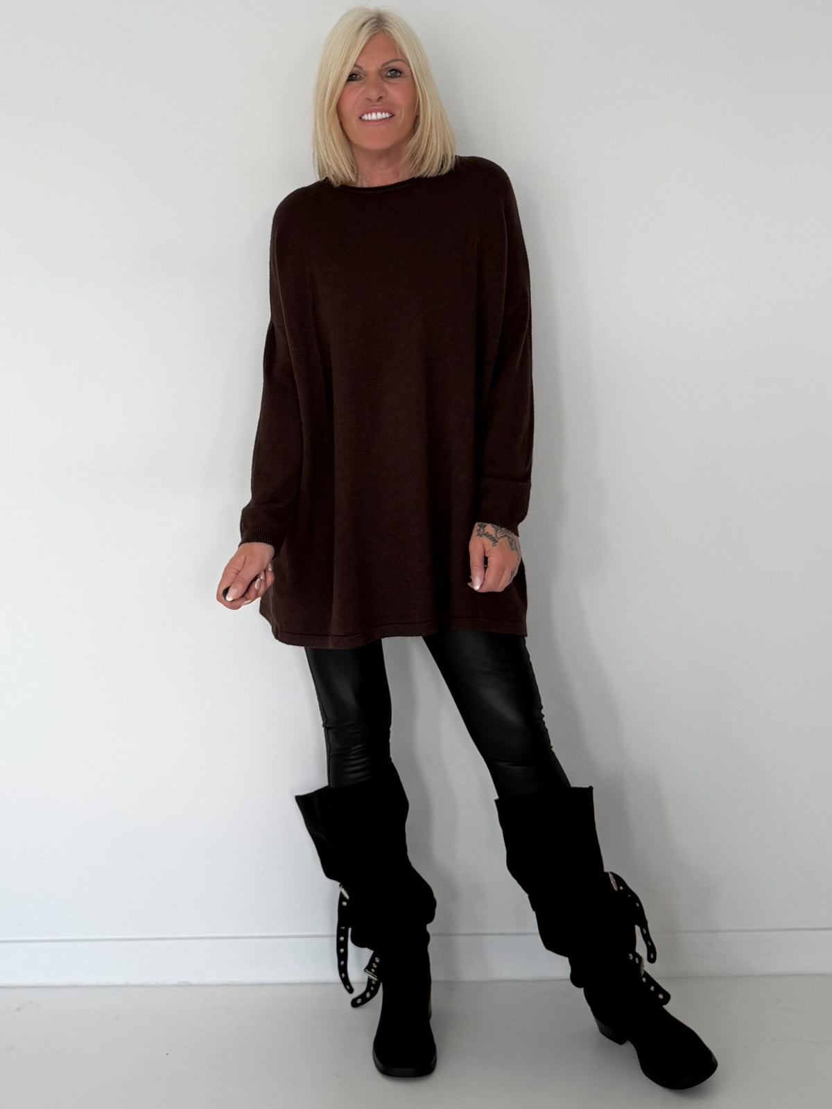 Longpullover - mokka