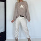 Kuscheliger Pullover mit Sternmotiv - taupe-beige