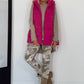 Weste mit schimmerndem Finish und Kapuze - pink