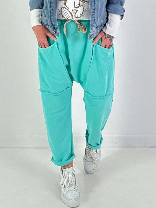 Baggy Hose Modell "Big Pocket" - türkis