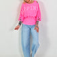 2nd Choice Cropped Sweater Happiness - neon pink
