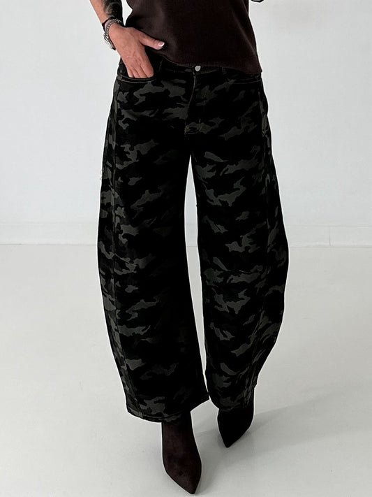 Camouflage Balloon Jeans Highwaist - mehrfarbig