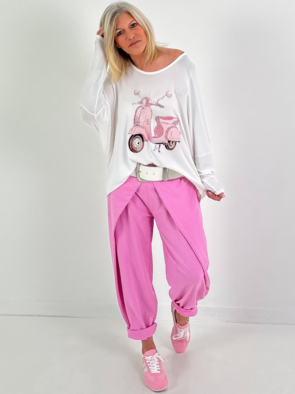 Oversized trui Vespa - wit