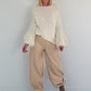 Kuschliger Pullover mit Fransen-Details - creme
