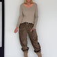 Cordhose mit Gürtel - taupe (lieferbar ab ca. 18.09.26)