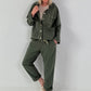 Jacke mit goldenen Nieten-Details - oliv