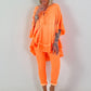 Muslin Tunic with Ruffles - neon orange