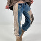 Jogg-Jeans im used Look Royal Leopard - denim