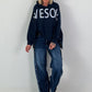 Oversized Hoodie Awesome - night blue