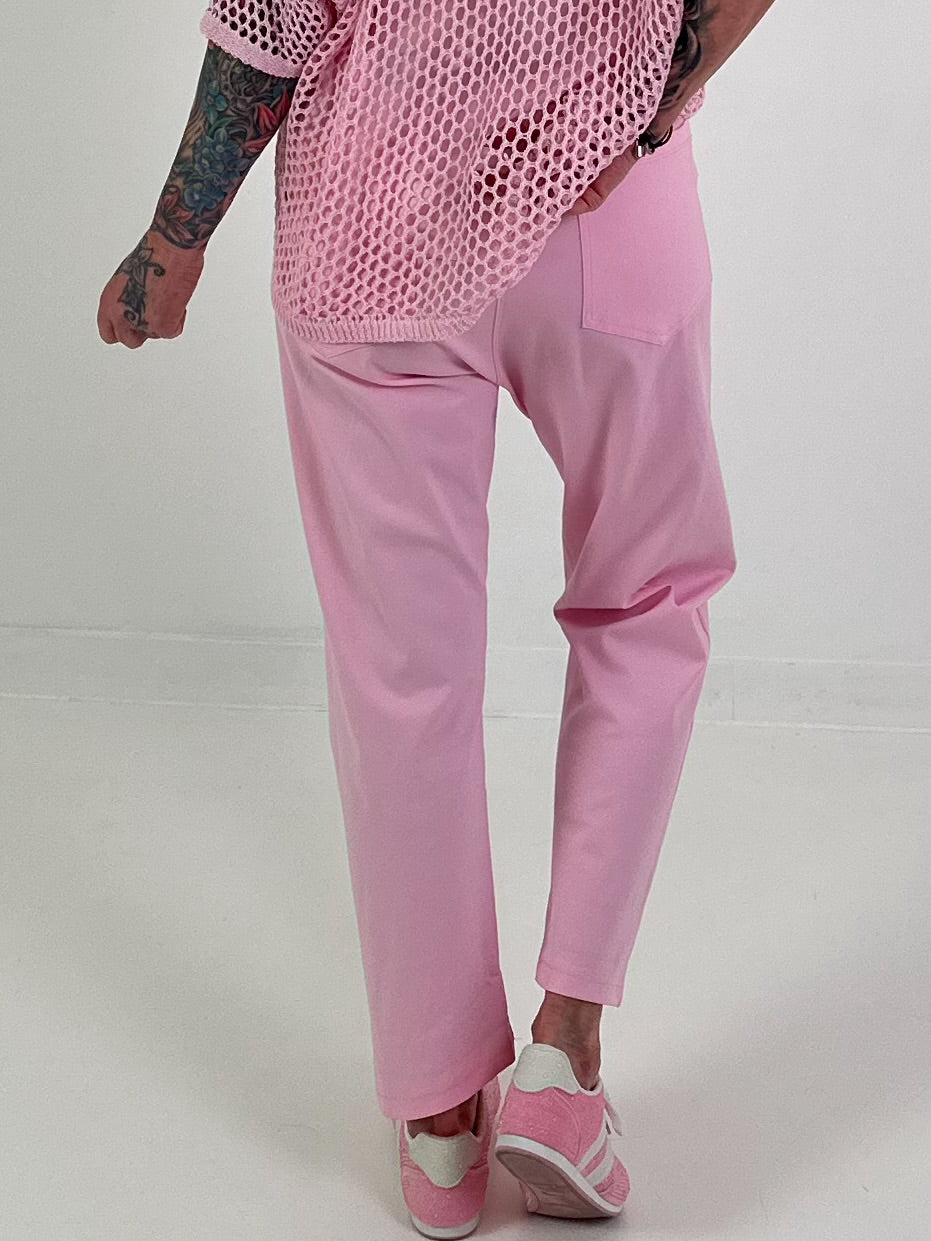 Trousers with wide pleats - pink