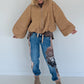 Jacket with puff sleeves - camel