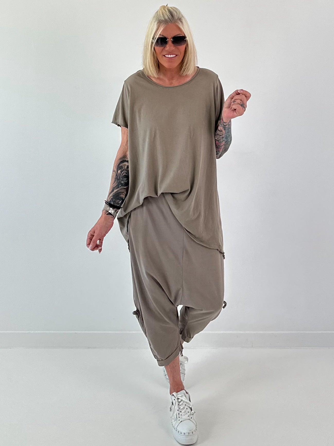 Oversized T-shirt - taupe
